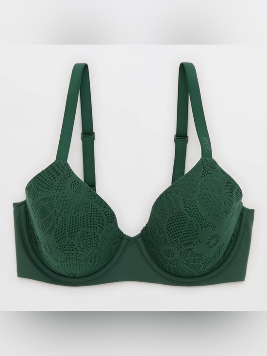 aerie Other - Aeria Smothiez Lace Full Coverage Lightly Lined Bra 34D Green Everyday Comfort
